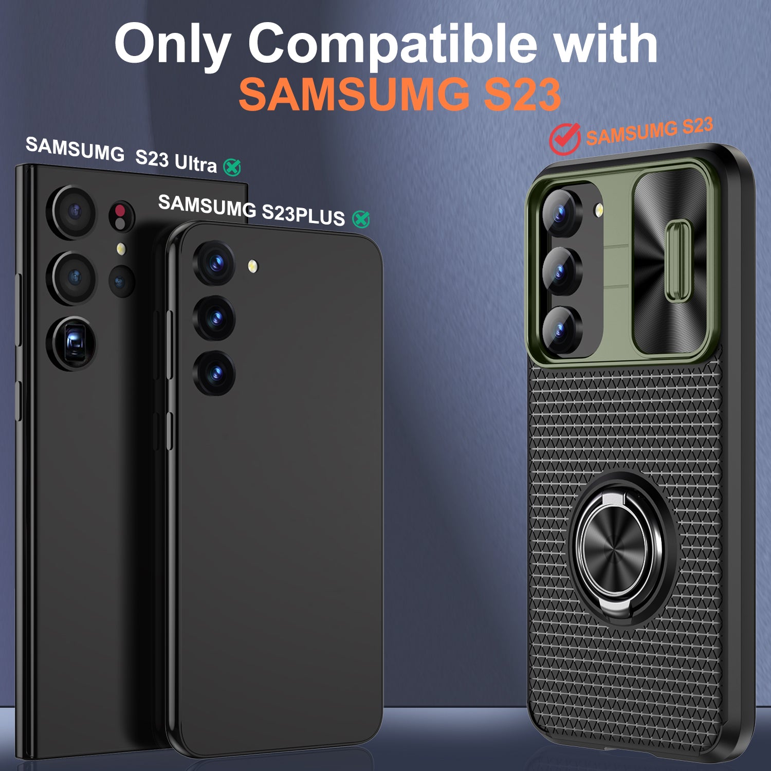 For Samsung Galaxy S23 Kickstand Phone Case PC TPU Protective Phone Shell with Sliding Camera Cover For Samsung Galaxy S23 Kickstand Phone Case PC TPU Protective Phone Shell with Sliding Camera Cover